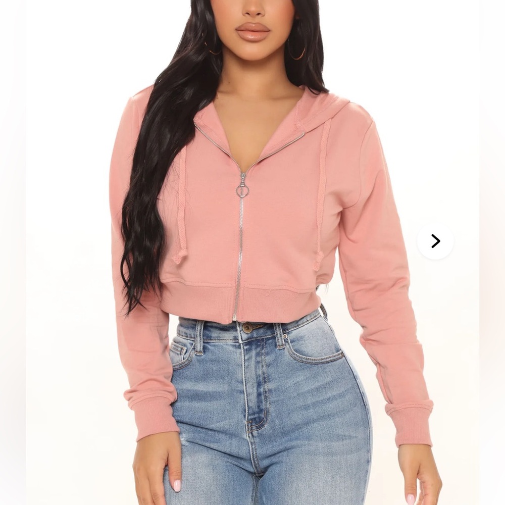 Pink Cropped Hoodie